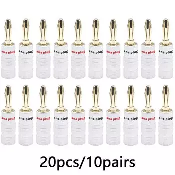 20 шт., золотистые штекеры Lebeisenf L1001 4 мм