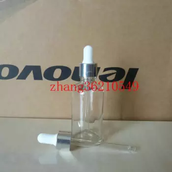 20 штук 50 мл Прозрачный/прозрачный Стекло эфирное масло косметика парфюмерия диспенсер с алюминиевым Серебристая крышка-капельница, 20 мл droper эфирное масло контейнер
