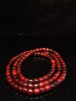 20"Tibetan Temple Collection Old Natural Horns Polish 108 Buddha Beads Necklace Pendant Amulet Dharam Town house Exorcism