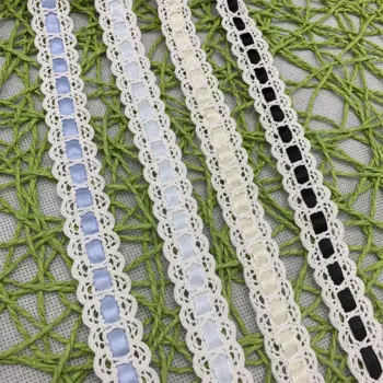 20 Yards 20MM Hollow Wavy Edge Embroidery Cotton Thread Flowers Lace Ribbon Hair Bows DIY Crafts Handmade Accessories MX225