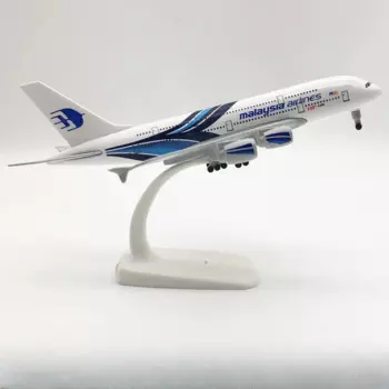 20cm Alloy Aircraft Model A380 Aircraft Airbus Malaysia Resin Aircraft Model Toy And Landing Gear Collection Hobby Gift