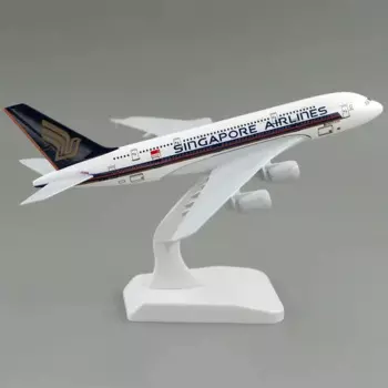 20cm Alloy Aircraft Model A380 Aircraft Airbus Singapore Airlines Resin Aircraft Model Toy With Landing Gear Collection Hobby