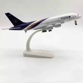 20cm Alloy Aircraft Model A380 Aircraft Airbus Thai Airways Resin Aircraft Model Toy With Landing Gear Collection Hobby Gift