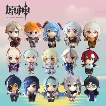 20cm Game Genshin Impact Plush Doll Keychain New Character Wanderer Xiangling Aether Baizhu Qiqi Beidou Pillows Toy Fan Gifts