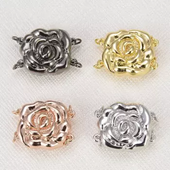 20mm*15mm Connector for Jewelry Plating Metal Color Flowers Earring Making Supplies Bracelet Necklace Accessories Bulk Wholesale