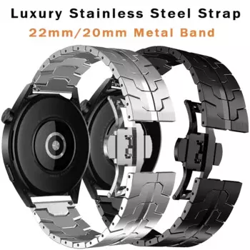20mm 22mm Titanium Color Strap For Samsung Galaxy Watch 6 Classic 43 47mm 5/4 40 44mm For Huawei Watch 4Pro Stainless Steel Band