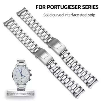 20mm stainless steel watch strap for IWC PORTUGIESER series IW37617 IW358312 solid curved interface steel watch band bracelet