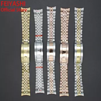 20mm Watchband 316l Stainless Steel Men'S High-Quality Watch Strap Bracelet Parts Wristband For 40mm Dive Case Accessories