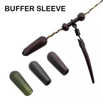20pcs Carp Fishing Heli Rubber Buffer Sleeve Aaialble Green/Brown/Silt For Carp Hair Chod Helicopter Rig Tackle Accessories