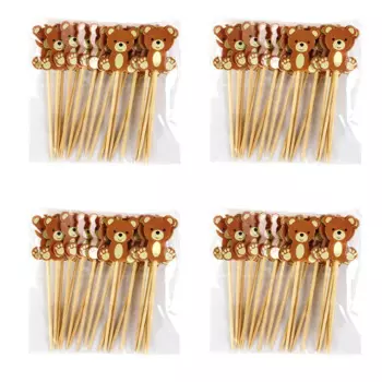 Одноразовые бамбуковые шпажки с медведем ZQNYCY