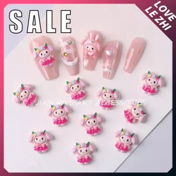 20Pcs Cute Kawaii Sanrio My Melody Nail Art Decorations Charms 3D Resin Cartoon Anime Diy Nail Accessories Sales Promotion