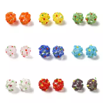 20pcs Flower Handmade Lampwork Beads Spacer Beads for Jewelry Making DIY Earrings Bracelet Jewelry Accessories