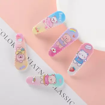20Pcs Girls Fashion Sweet Hairpin Cartoon Bear Hair Clip BB Clip Cute Princess Hairgrip New Children Headdress Hair Accessories