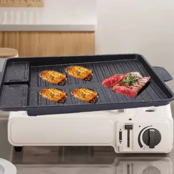 20Pcs Korean BBQ Grill Pan Portable Square Non-Stick Barbecue Plate Outdoor Travel Camping Frying Pan Baking Dishes Accessories