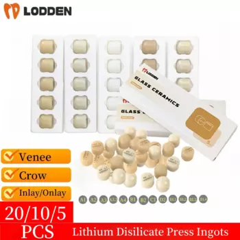 20PCS Lithium Disilicate Press Ingots Dental Lab Material 10/5PCS LT/HT for CAD CAM for Veneer/Crown Dental Lab Materials