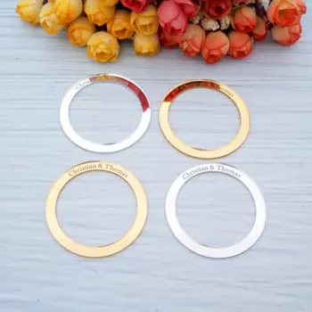 20pcs/Lot Personalized Napkin Ring Engagement Party Favor Gift Custom Engraved Name Round Shape Place Card Holder Decor