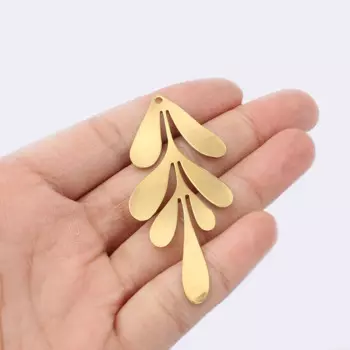 20pcs/lot Raw Brass Flower Leaf Charms Pendants For DIY Jewelry Necklace Making Finding Handmade Crafts Supplies Accessories