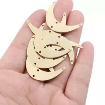 20pcs/lot Raw Brass Moon Charms Pendant Connector For DIY Statement Necklace Bracelet Crescent Jewelry Handmade Making
