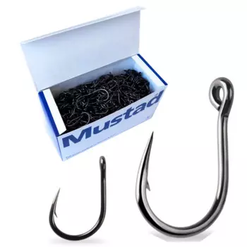 20PCS Mustad 10827 Sea Fishing Hoodlum 4X Live Bait Hook Black Nickel circle jig head Heavy Saltwater Fishing Hook hamecons fish