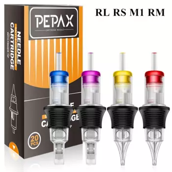 20pcs PEPAX Tattoo Cartridge Tattoo Needles RL RS M1 RM 0.35MM Cartridge Tattoo Needles for Tattoo Pen Machine Grip