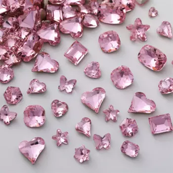 20PCS Pink 3D Nail Art Crystal Diamond Rhinestones Gem Stone Accessories For Nails Decoration Design Manicure Supplies Material