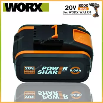 20V Original 8.0Ah Lithium ion Replacement Rechargeable Battery for Worx WA3551 WA3553 WX390 WX176 WX386 WX373 WX290 WX800 WU268