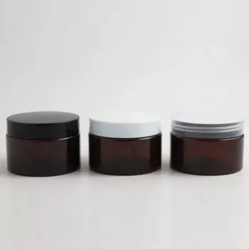 20x120 г Янтарный ПЭТ Крем банка 4oz коричневый крем макияж бутылка с пластиковой крышки косметические контейнеры