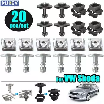 20X поддон двигателя под крышкой для VW Passat B5, SKODA Superb, задняя крышка с зажимом, винт облицовки панели 4A0805121A 4A0805163