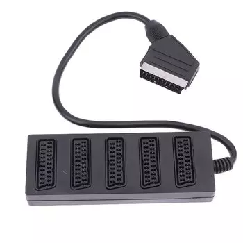 21Pin Scart 5-ходовой разветвитель 21p Scart штекер на 5-гнездовой адаптер Коннектор 5 Road Scart One разделитель на пять кабельных линий