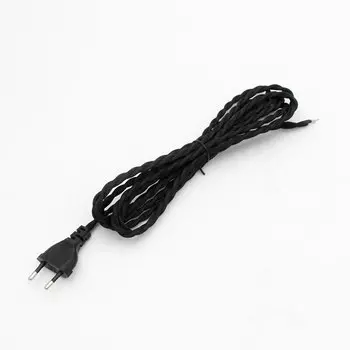 220-250 В переменного тока, 2-контактный шнур питания с вилкой европейского стандарта, тканевый кабель в стиле ретро с диммером, винтажные шнуры питания