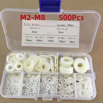220/400/500 шт. M2-M12 черные, белые, нейлоновые, пластиковые плоские шайбы, плоские уплотнители, изолированные уплотнители, шайба, нейлоновое уплотнительное кольцо, комплект