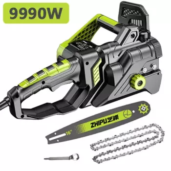 220V AC Electric Chain Saw Powerful Hand-Held Electric Chainsaw Garden Power Tools Homehold Wood Cutter With Chain Saw 9990W