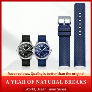 22 мм быстросъемные мягкие ремешки для часов из фторкаучука FKM, застежка из нержавеющей стали, браслет с пряжкой, ремешок для часов для IWC Aquatimer