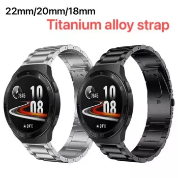 22mm/20mm Titanium alloy strap For Samsung Galaxy watch 3 Huawei watch 4/3/GT4-3-2 Stainless steel bracelet band for Amazfit GTR