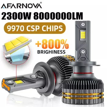 2300 Вт H7 H4 Светодиодная фара высокой мощности Canbus H1 H11 9005 HB3 9006 HB4 H13 9007 Турбо-лампа 6000K 3 медные трубки Автомобильные противотуманные фары