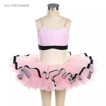 23109 Лиф из спандекса розового и черного цвета и цвета слоновой кости с розовой тюлевой рубашкой-пачкой Детский балетный костюм Платье для танцев на сцене для девочек