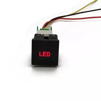 24 мм * 24 мм, 1 шт., автомобильный красный светодиодный светильник DRL, включение и выключение музыки, модифицированная кнопка переключения с проводом для VW Golf 6 MK6 Jetta 5 MK5 Scirocco