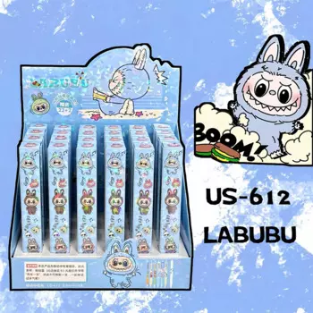 24 шт. новые гелевые ручки Labubu Press, милые студенческие нейтральные ручки с героями мультфильмов, канцелярские принадлежности, рождественский подарок