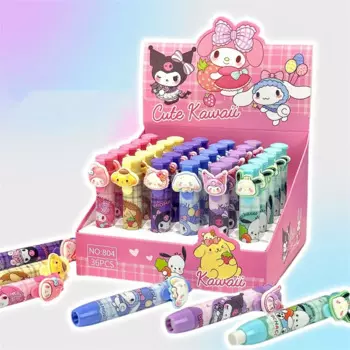 24 шт./партия, ластики Sanrio Kuromi Melody, милые Ластики для письма, рисования, карандаши, канцелярские принадлежности для детей, подарки, школьные принадлежности