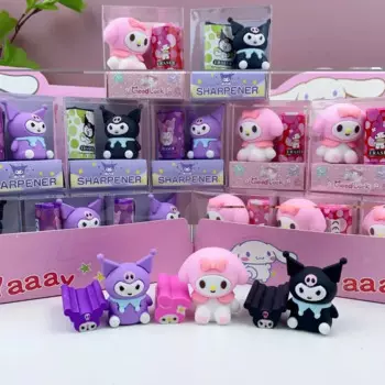 24 шт. Sanrio ластик точилка для карандашей Kuromi My Melody точилка для силикагеля студенческие канцелярские принадлежности для детей школьные принадлежности оптом