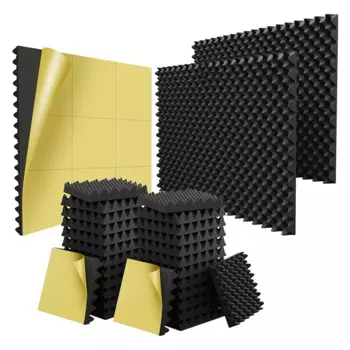 24 упаковки самоклеящихся 1,5x12x12 дюймов, звукоизоляционный ящик для яиц, акустическая пена, звукоизоляционные настенные панели для дома и студии