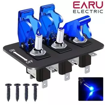 24 В 12 В панель переключателей стартера гоночного автомобиля, кнопка запуска зажигания, переключатель света, кулисный предохранитель 20 А, аксессуары для лодки, грузовика, прицепа, автофургона