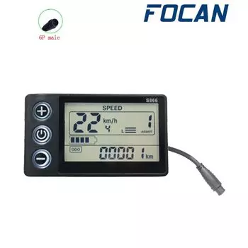 24 В/36 В/48 В/60 В водонепроницаемый 6-контактный разъем S866 ЖК-дисплей измеритель скорости панель контроллера приборной панели для электрического велосипеда E-bike скутера