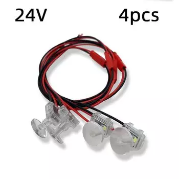 24 В атмосферный свет грузовика, светильник дверной ручки, дверная кабина пикапа, дверная чаша, освещение настроения, декоративная внутренняя лампа (4 шт.)