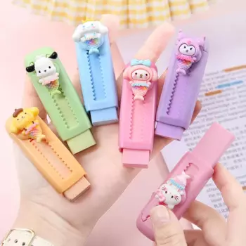 24pcs/ лот Sanrio русалка Push Pull ластик милая мелодия Китти рисование карандашных ластиков канцелярские принадлежности для детей подарки школьные принадлежности