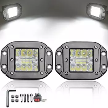 24W 5-дюймовая светодиодная панель рабочего освещения заподлицо для 4x4 внедорожного автомобиля, грузовика, уличного вспомогательного освещения, светодиодные фары, противотуманные фары 12V 24V