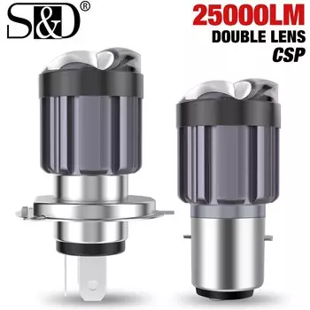 25000LM H4 LED Moto H6 BA20D светодиодные лампы для мотоциклетных фар CSP с двойными линзами белого желтого цвета лампа Hi Lo аксессуары для скутера 12 В