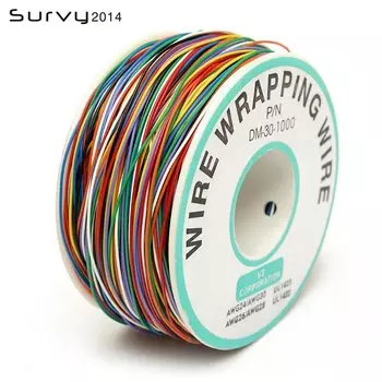 250 м 8-проводная цветная Изолированная P/N B-30-1000 30AWG катушка для обмотки проводов