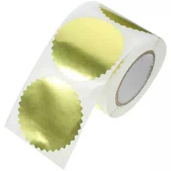 250 pcs 50mm Circular Tooth Edge Adhesive Stickers Gold Medal Design for Diplomas Certificates Awards Professional Look Easy