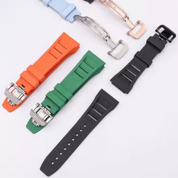 25-20mm New Soft Nature Silicone Rubber Watchband Rubber Watchband For Richard Mille strap for RM011 Mille Bracelet watch band